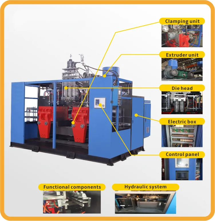 China Automatic Plastic 1L 2L 5L HDPE PP Toy, Bottle, Drum, Bucket Canister Container Extrusion Making Blowing Blow Molding/Moulding Machine