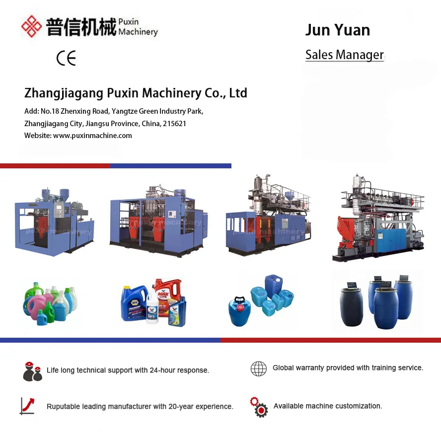 China Automatic Plastic HDPE PP PVC Canister Container Extrusion Making Blowing Blow Molding/Moulding Machine