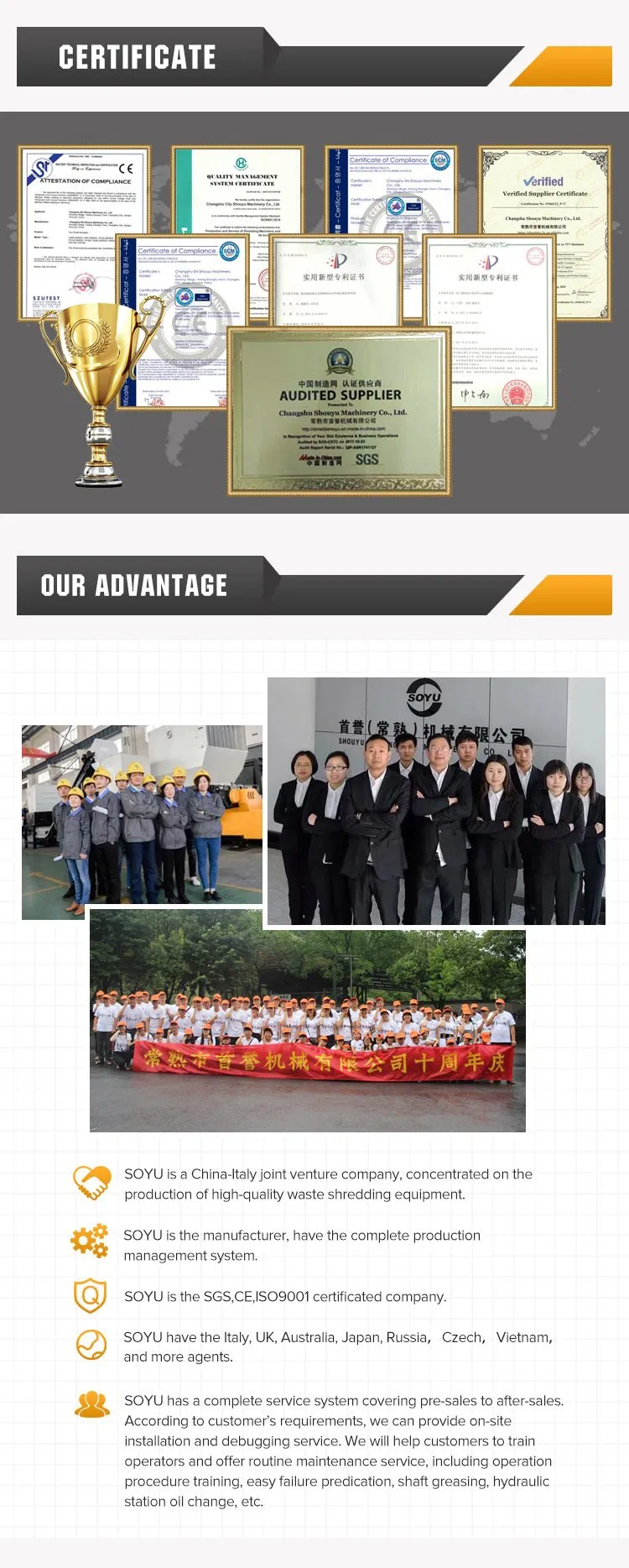 Commercial Scrap Copper Wire Shredder/Four Shaft Shredder