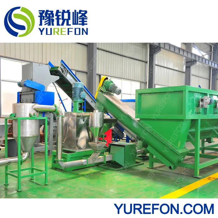 Crushed Waste Plastic Pet PE Water Milk Bottle Flakes Scraps Washing Recycling Machine