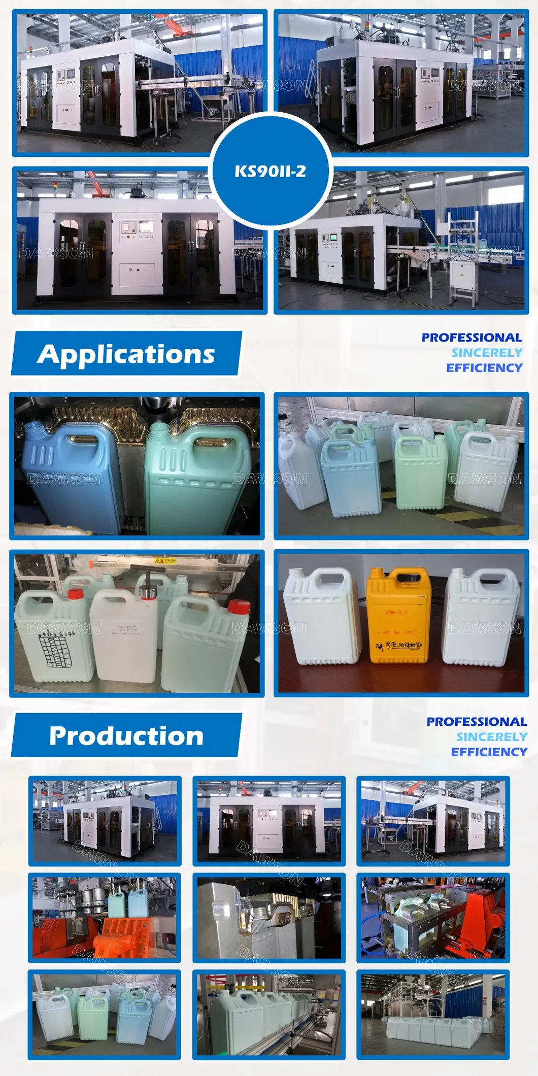 Double Station Extrusion Blow Molding Machine for Making 3L Bottles