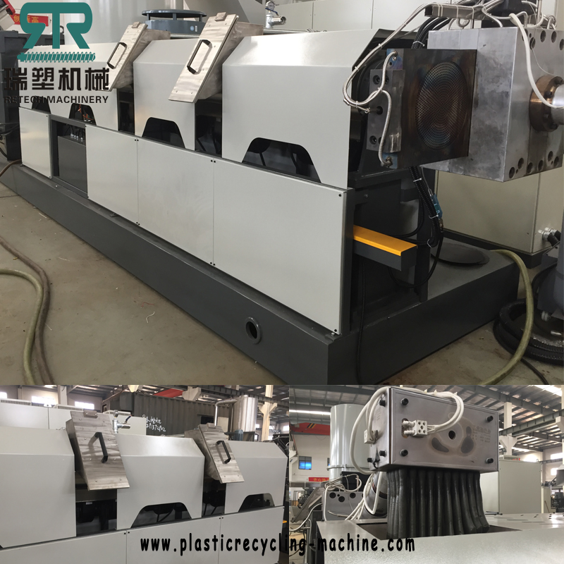 EPS PS Styrofoam Hot Melting Plastic Recycling Die Face Pelletizing Machine with Bimetal Screw Vertical Lifting Vibrating Dryer
