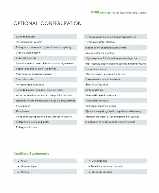 Fce160-Pet Preform Injection Moulding Molding Machine IMM