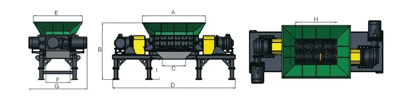 Metal Shredder Tire Recycling Machine Plastic Machine Shredder