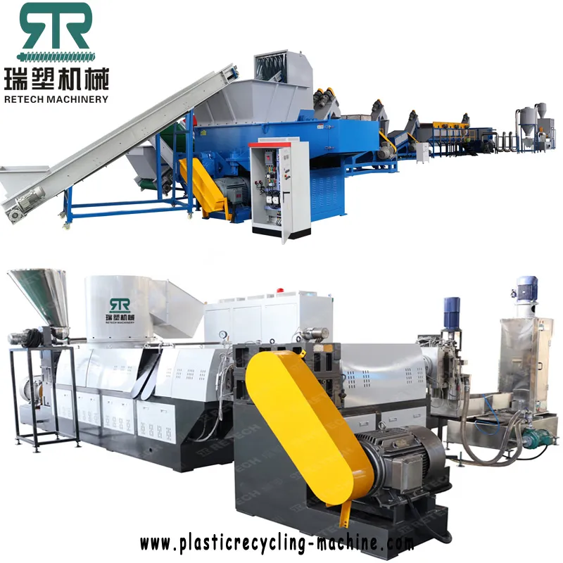 Plastic Offcut HDPE LDPE LLDPE Bag Film Compactor Pelletizing Recycling Line/Plant