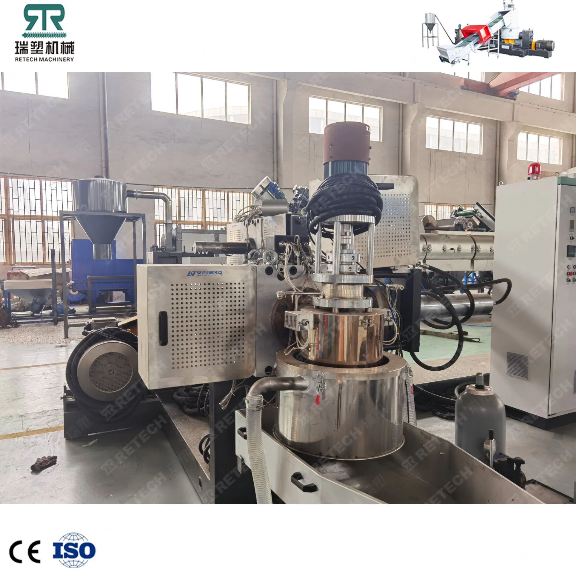 Plastic Recycling Extruder Machine Washed Crushed PP PE LDPE Film Flakes Granulating Line