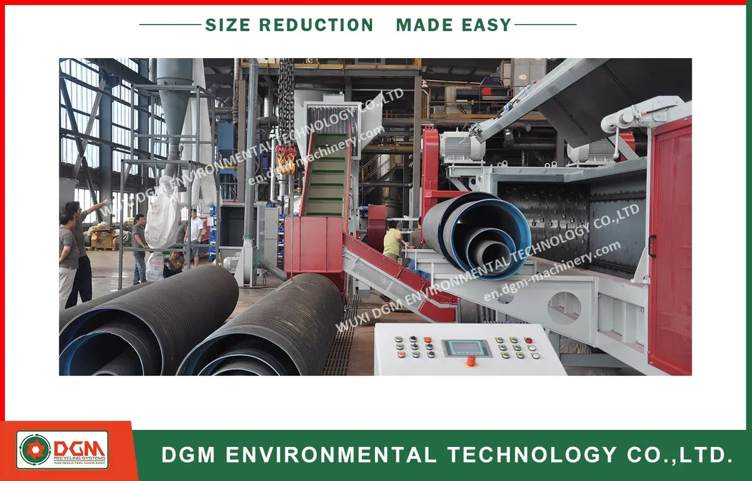 Powerful Pipe Recycling Plant to Shred Large Tube Into Plastic Granules