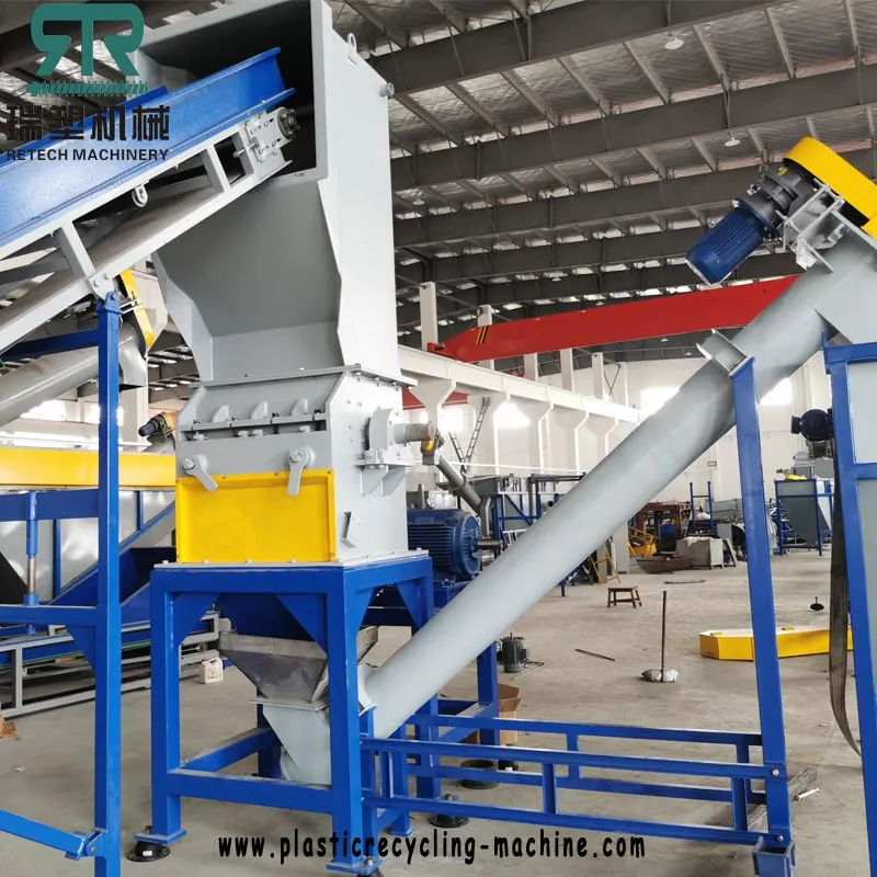 Retech 1000kg/Hr HDPE Bottle PP Tube Shred Crush Wash Machine Recycling Production Line
