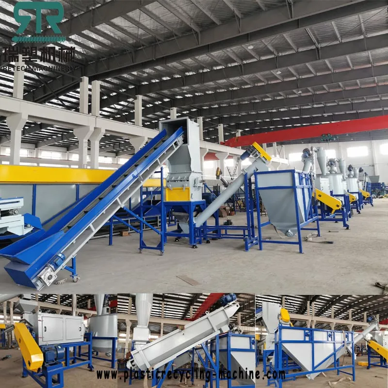 Retech 1000kg/Hr HDPE Bottle PP Tube Shred Crush Wash Machine Recycling Production Line