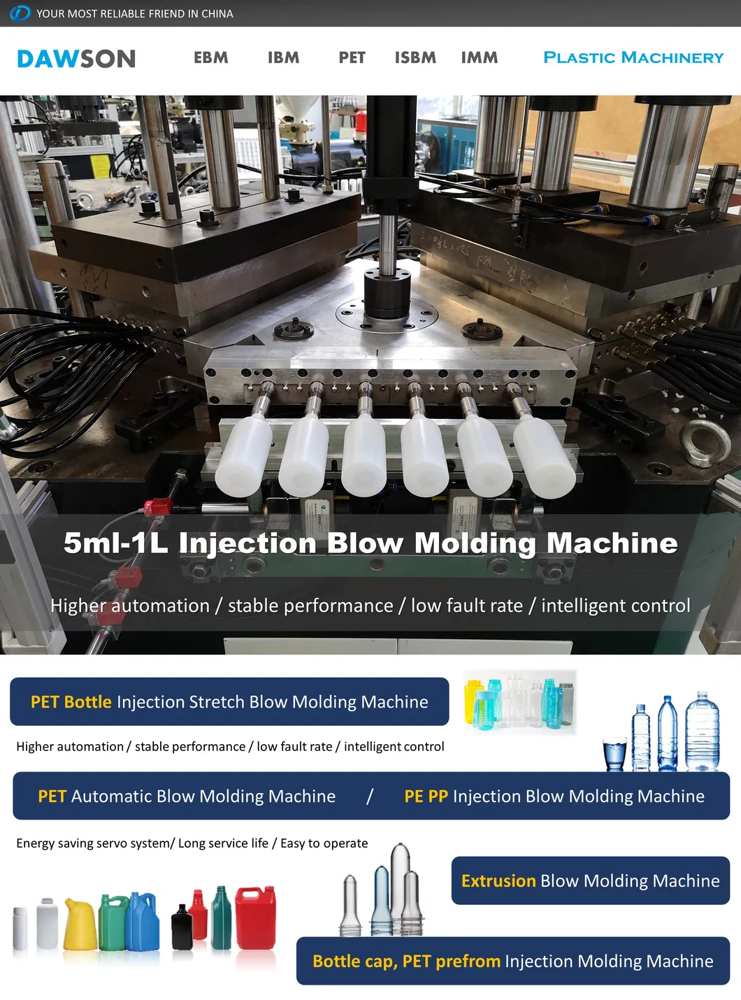 Small Flat Bottle Round Bottle Injection Blow Molding Machine